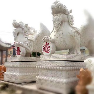 酒店漢白玉貔貅神獸石雕有什么寓意？