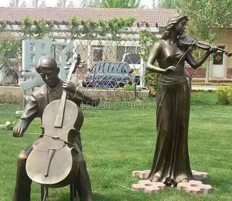 銅雕拉小提琴音樂人物擺件 銅雕拉小提琴音樂人物擺件