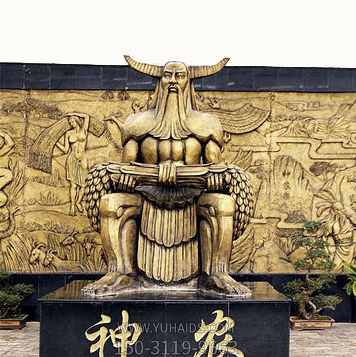 雕塑雕塑 中國神話傳說人物五榖神農(nóng)大帝玻璃鋼仿銅<a href=