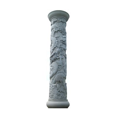 石頭雕刻龍柱