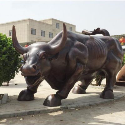 工廠企業(yè)銅雕戶(hù)外園林大型華爾街牛雕塑