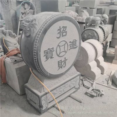 中式風(fēng)格石雕祠堂祖厝抱鼓石門(mén)墩擺件