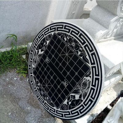 青石石桌，帶象棋棋盤傳統(tǒng)圖案石桌子