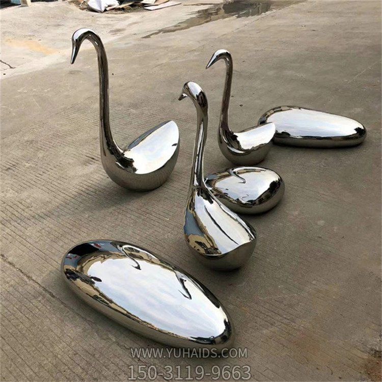 鏡面不銹鋼抽象動(dòng)物景觀擺件雕塑