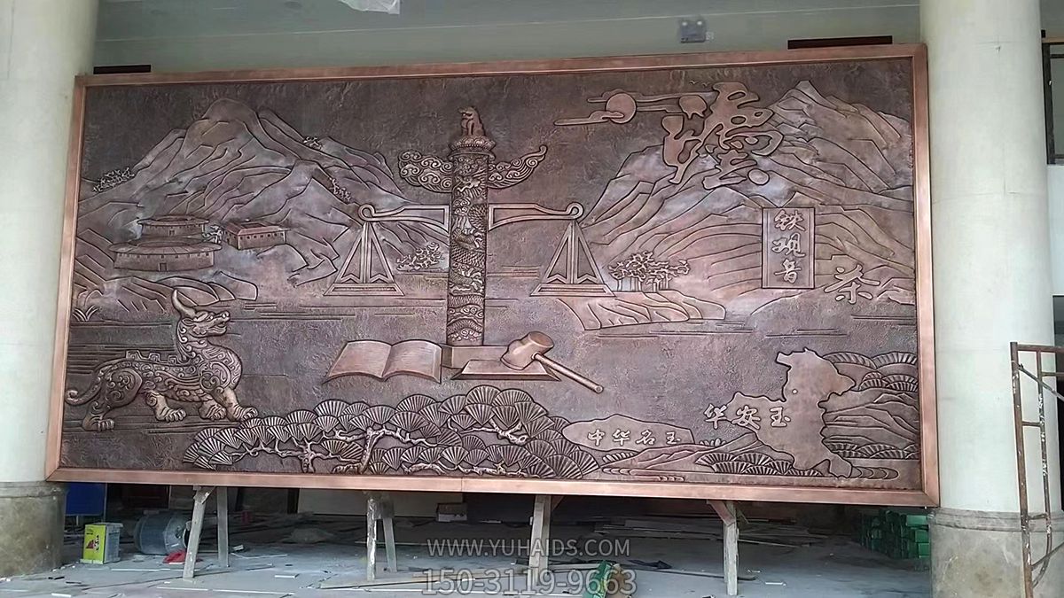 華安政務(wù)大廳地方主題浮雕,紫銅鍛造壁畫雕塑
