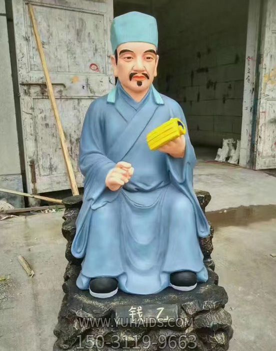 寺廟景區(qū)擺放名醫(yī)錢(qián)乙彩繪玻璃鋼雕塑