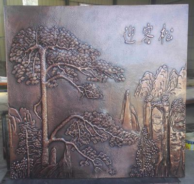 迎客松浮雕壁畫(huà)