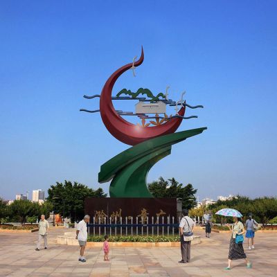 園林戶(hù)外不銹鋼創(chuàng)意景觀(guān)圓環(huán)雕塑