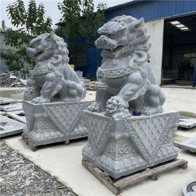 青石大獅子，2米5高大門鎮(zhèn)宅石雕獅子