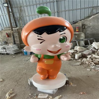 玻璃鋼卡通人物，橘子橙子公仔形象