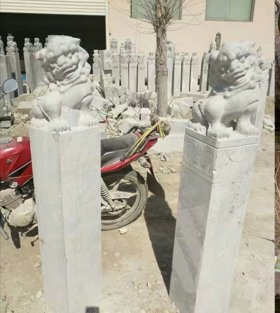 獅子栓馬柱，古建園林拴馬樁