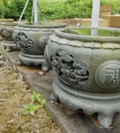 戶(hù)外公園青石石雕庭院花盆雕塑