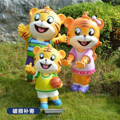 玻璃鋼卡通老虎，彩繪老虎