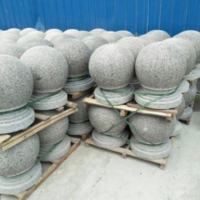 花缸巖雕刻圓形廣場(chǎng)小區(qū)門(mén)前車阻石墩