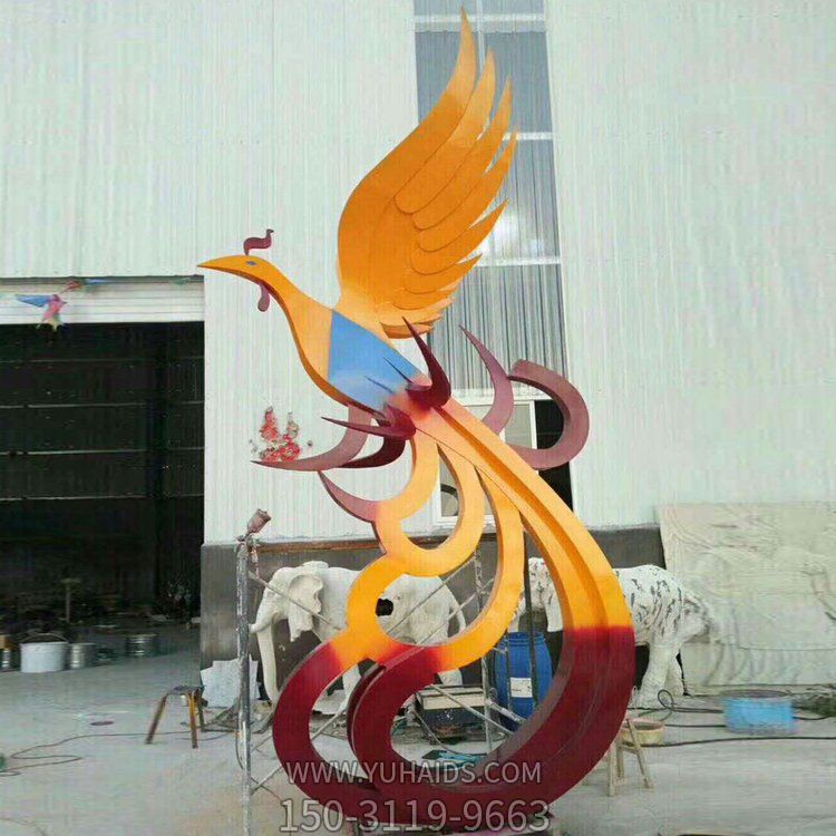 抽象鳳凰擺件不銹鋼大型戶外廣場(chǎng)景觀雕塑