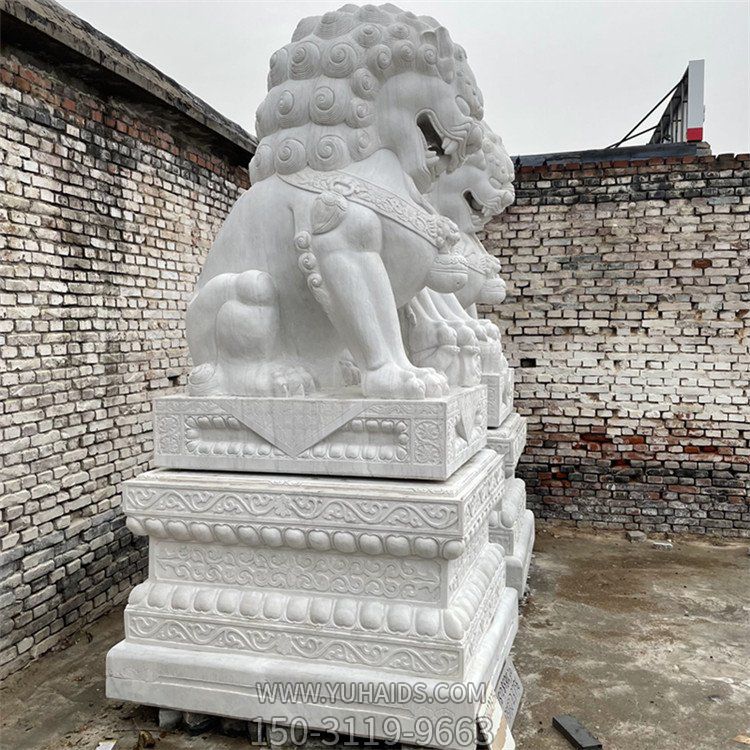 2米8高石獅子，漢白玉天安門獅子傳統(tǒng)造型雕塑