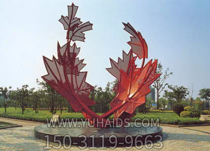 戶外景區(qū)大型不銹鋼鏤空紅色楓葉樹(shù)葉雕塑 戶外景區(qū)大型不銹鋼鏤空紅色楓葉樹(shù)葉雕塑