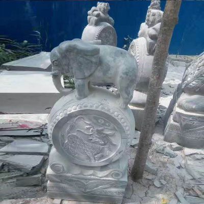 天然石材小象抱鼓石鎮(zhèn)宅招財(cái)門(mén)墩庭院門(mén)口擺件