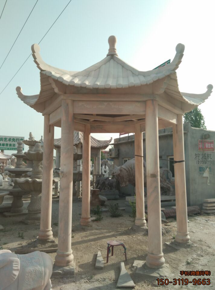 晚霞紅單層、單檐、加厚、六角涼亭